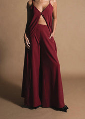 Burgundy Miss Late Pants
