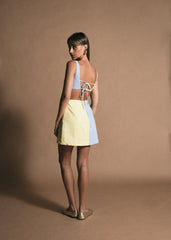 Light blue/Yellow Susana Dress