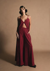 Burgundy Miss Late Pants