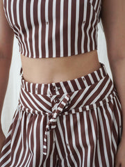 Selena Brown Stripes Pants