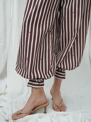 Selena Brown Stripes Pants