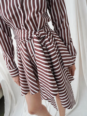 Trevi Brown Striped Dress