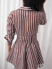 Trevi Brown Striped Dress