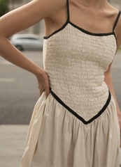 Sand/Black Cafetal Dress