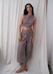 Selena Brown Striped Set