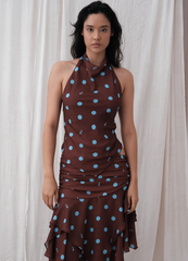 Paulina Brown Dots Blouse